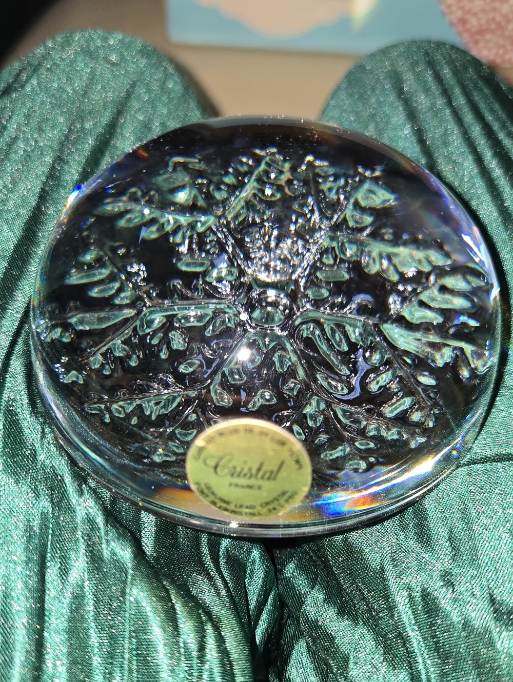 Clear Glass Snowflake Paperweight - Clear
